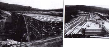  Construction of the bridge over the Želivka river valley in 1948