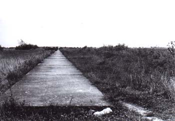 U obce Čestlice u Prahy byly v listopadu 1939 vybetonovány odstavné pruhy v šířce 2,25 m. Fotografie pochází ze šedesátých let