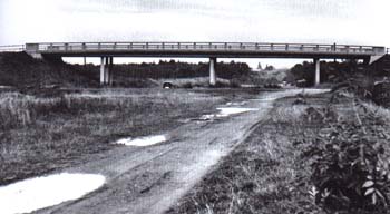 Section of the unfinished motorway near Průhonice (near Prague) in 1960's.