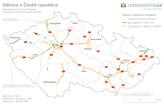 Mapa dálniční sítě